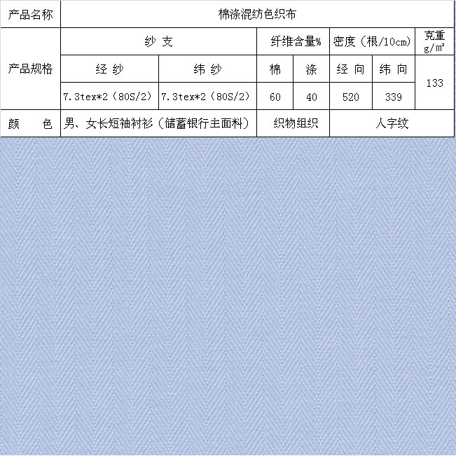 棉涤混纺色织布