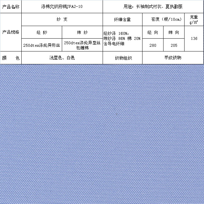 涤棉交织府绸